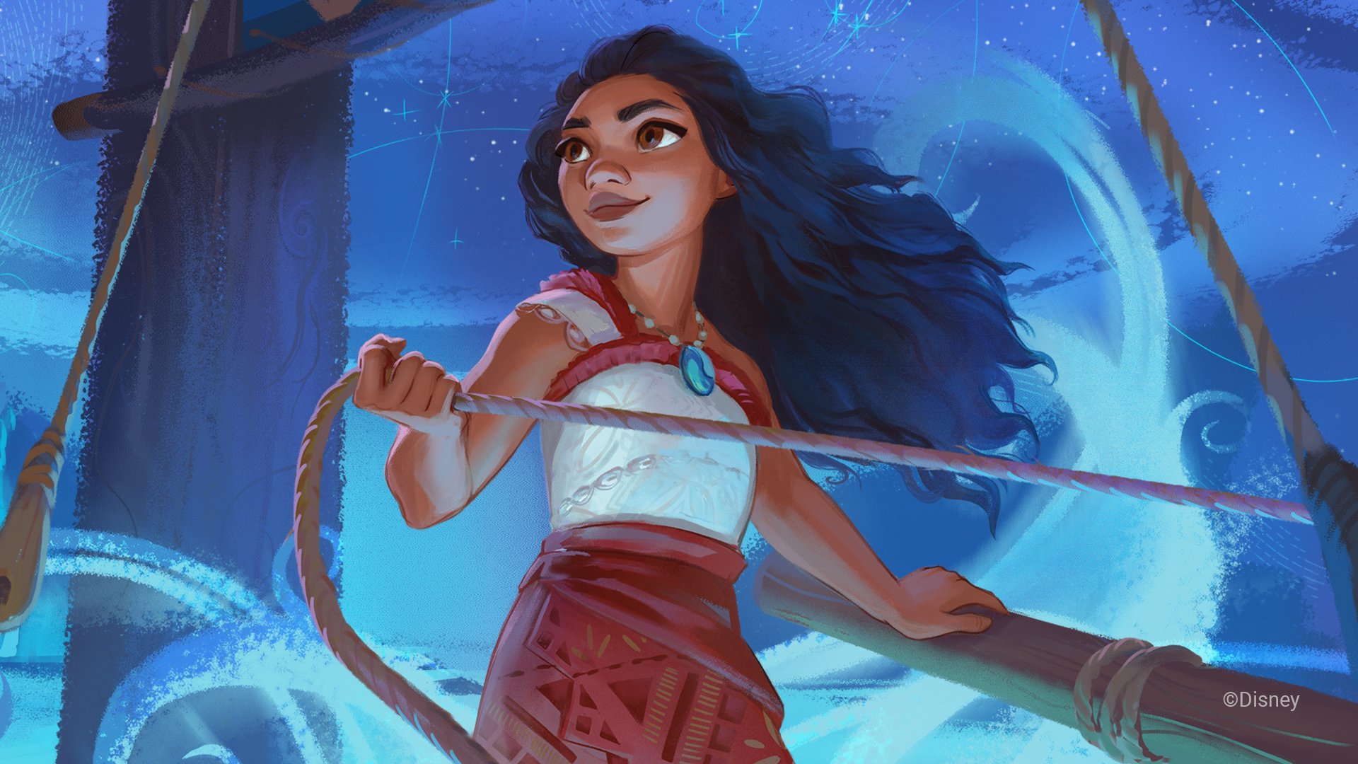 Disney Lorcana révèle une magnifique carte promo pour le lancement de Vaiana 2