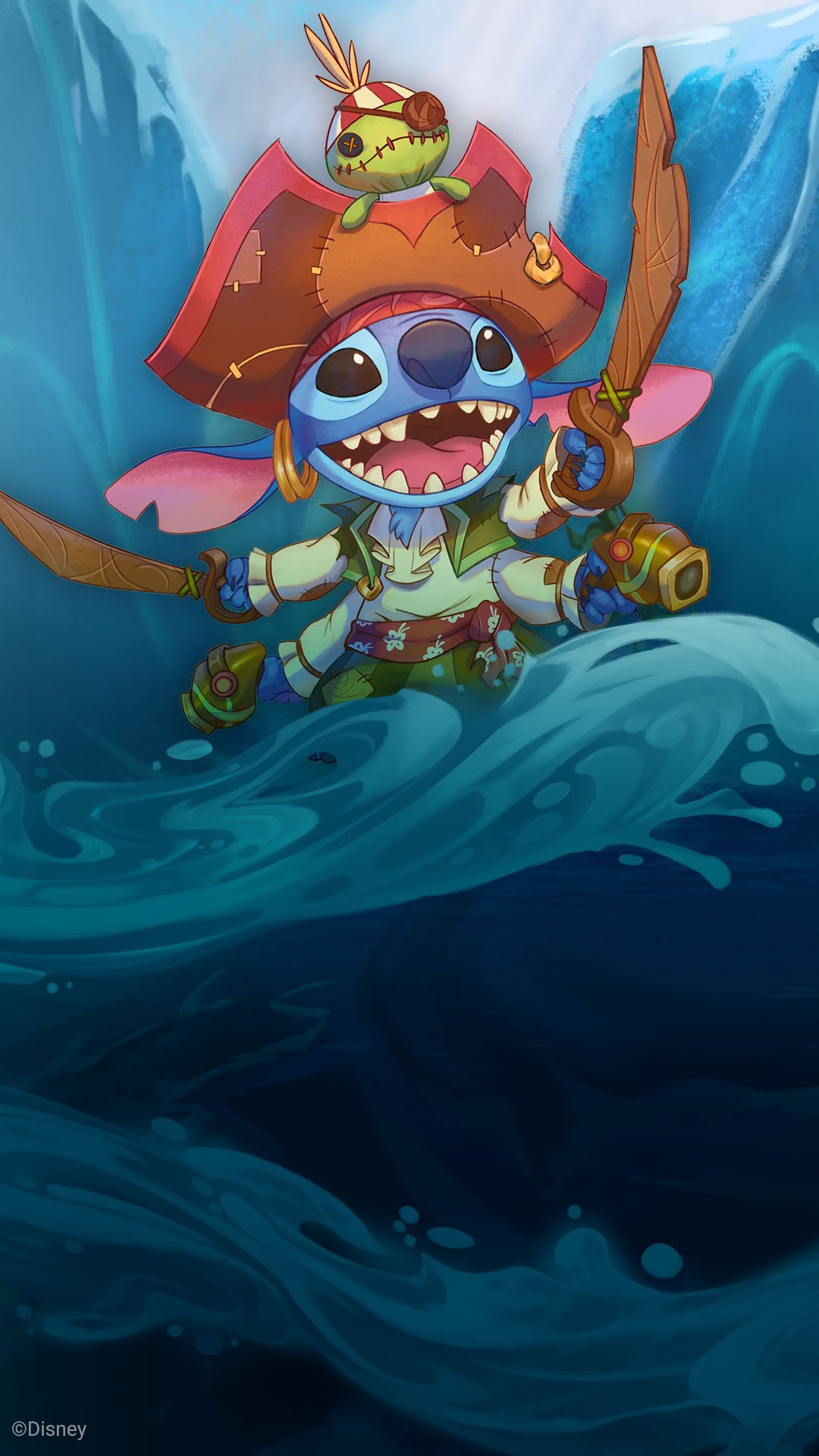 Decorative background image of Stitch - Alien Buccaneer from the Disney Lorcana Trading Card Game